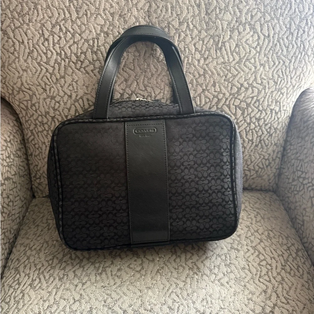 Y2K Coach Signature C black jacquard canvas cosmetic